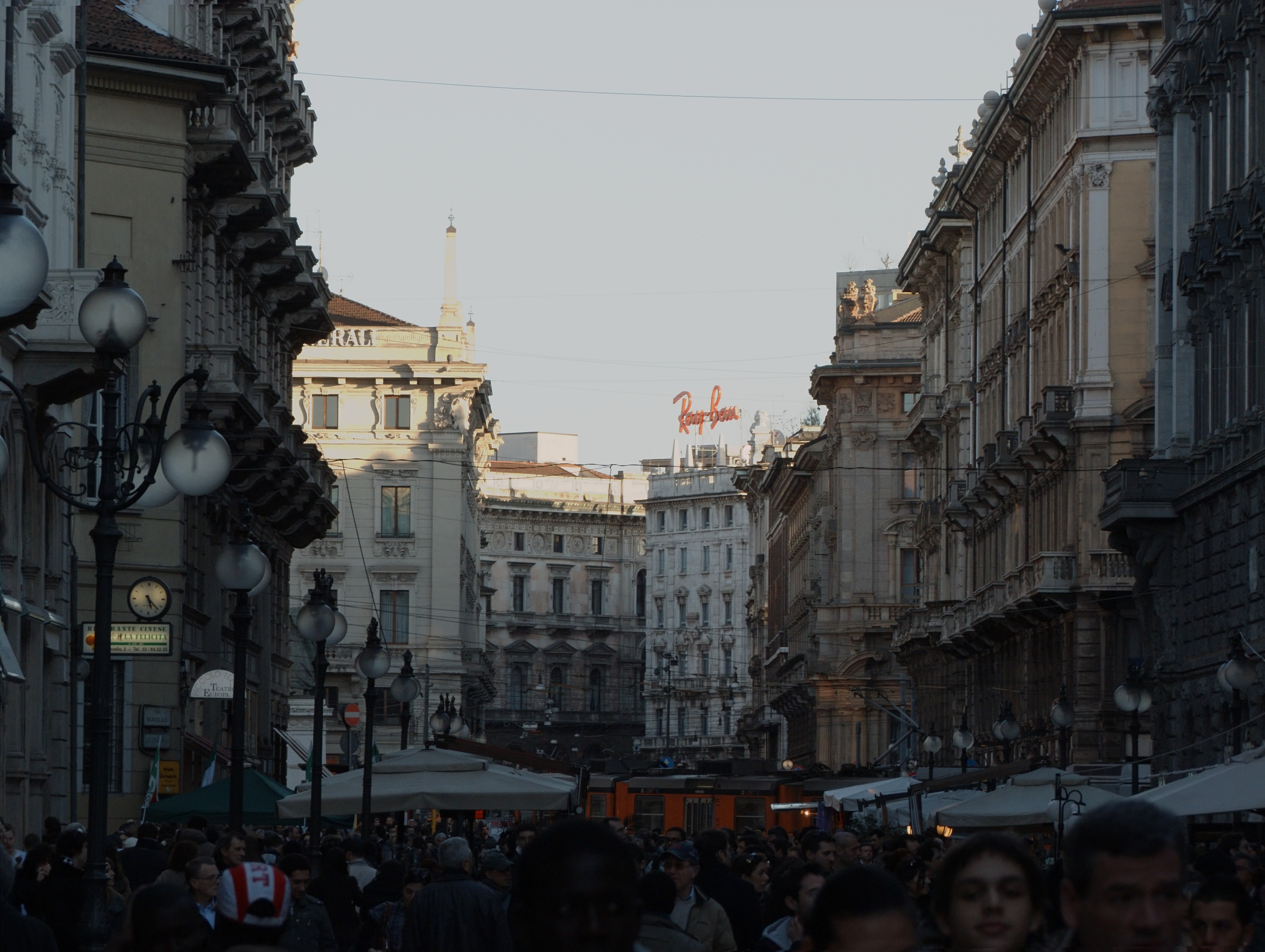 Milan (Italy) - Dante street in Milan late afternoon