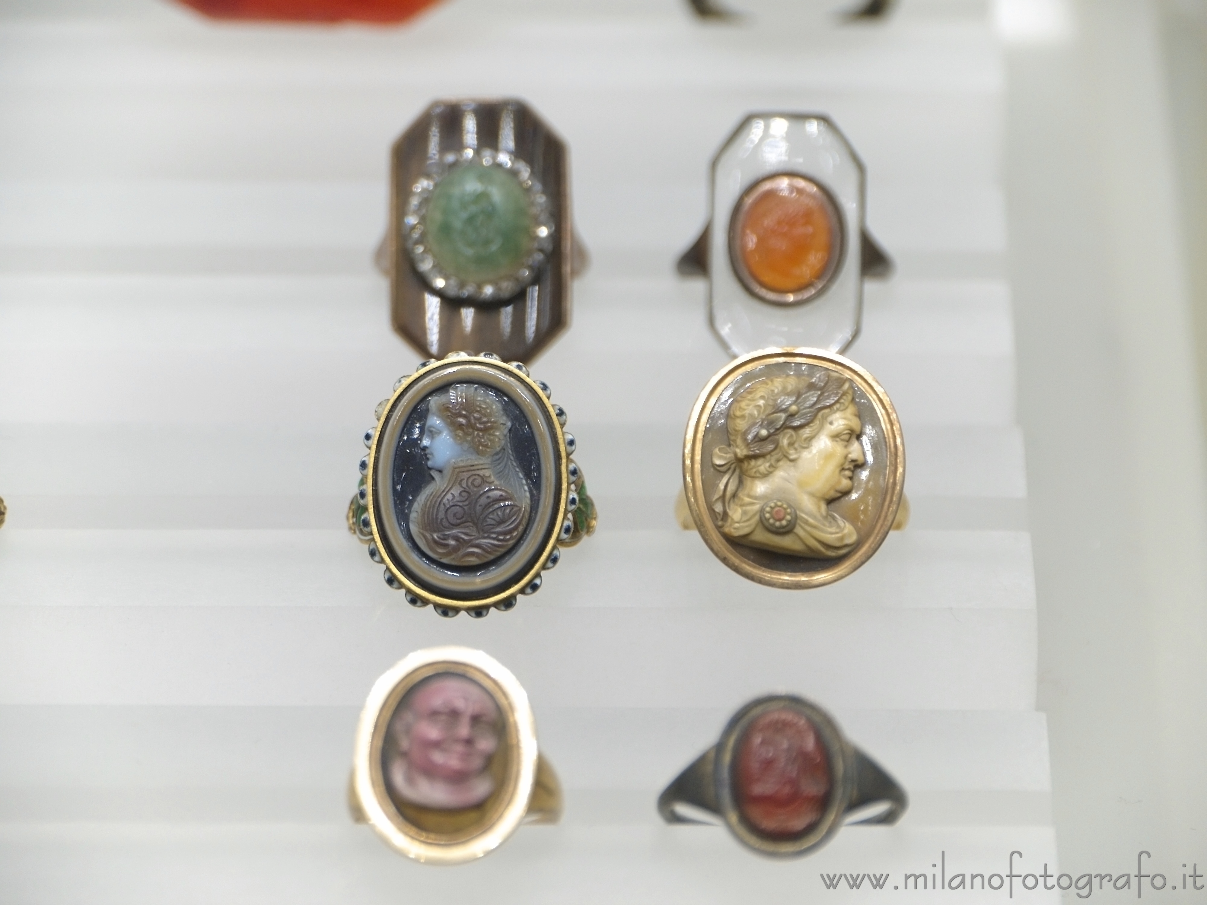 Milan (Italy): Rings of the collection of ancient jewels in the Museum Poldi Pezzoli - Milan (Italy)