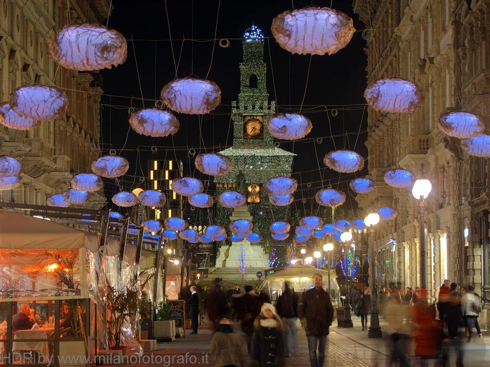 Milan (Italy) - Dante Street decorated for Christmas