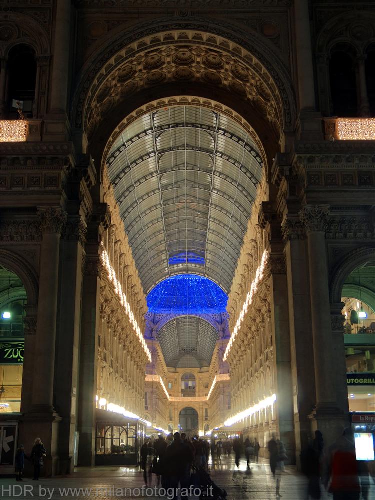 Milan (Italy) - Vittorio Emanuele Gallery decorated for Christmas