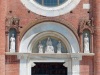 San Giuliano Milanese (Milan, Italy): Detail of the facade of the Abbey of Viboldone