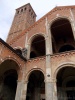 Milan (Italy): Detail of the facade of Sant Ambrogio
