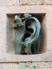 Milan (Italy): Interphone with the shape of an ear in Serbelloni street 10 in the Quadrilateral of Silence
