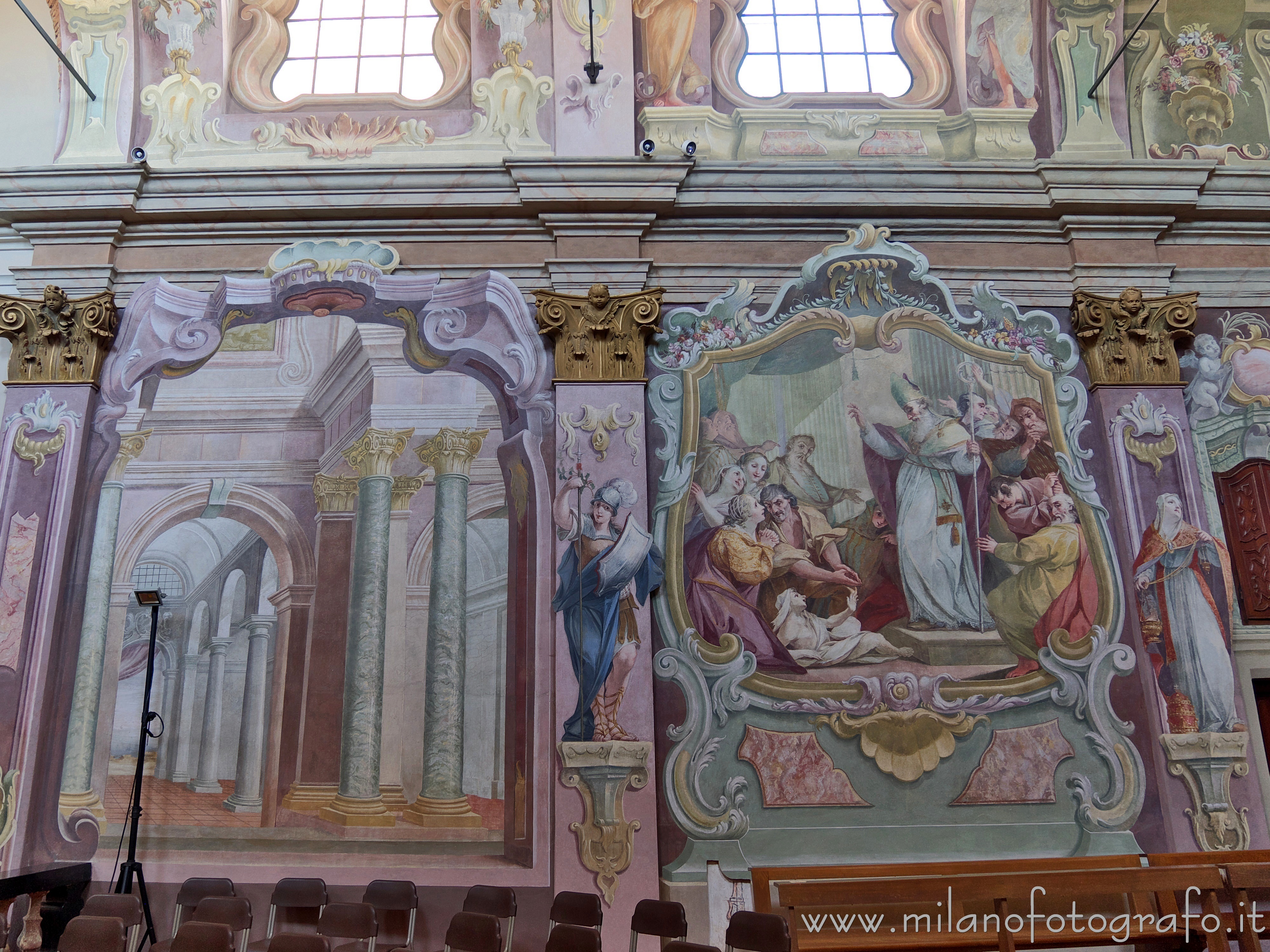 Sesto Calende (Varese, Italy): Left wall of the central apse of the Abbey of San Donato - Sesto Calende (Varese, Italy)