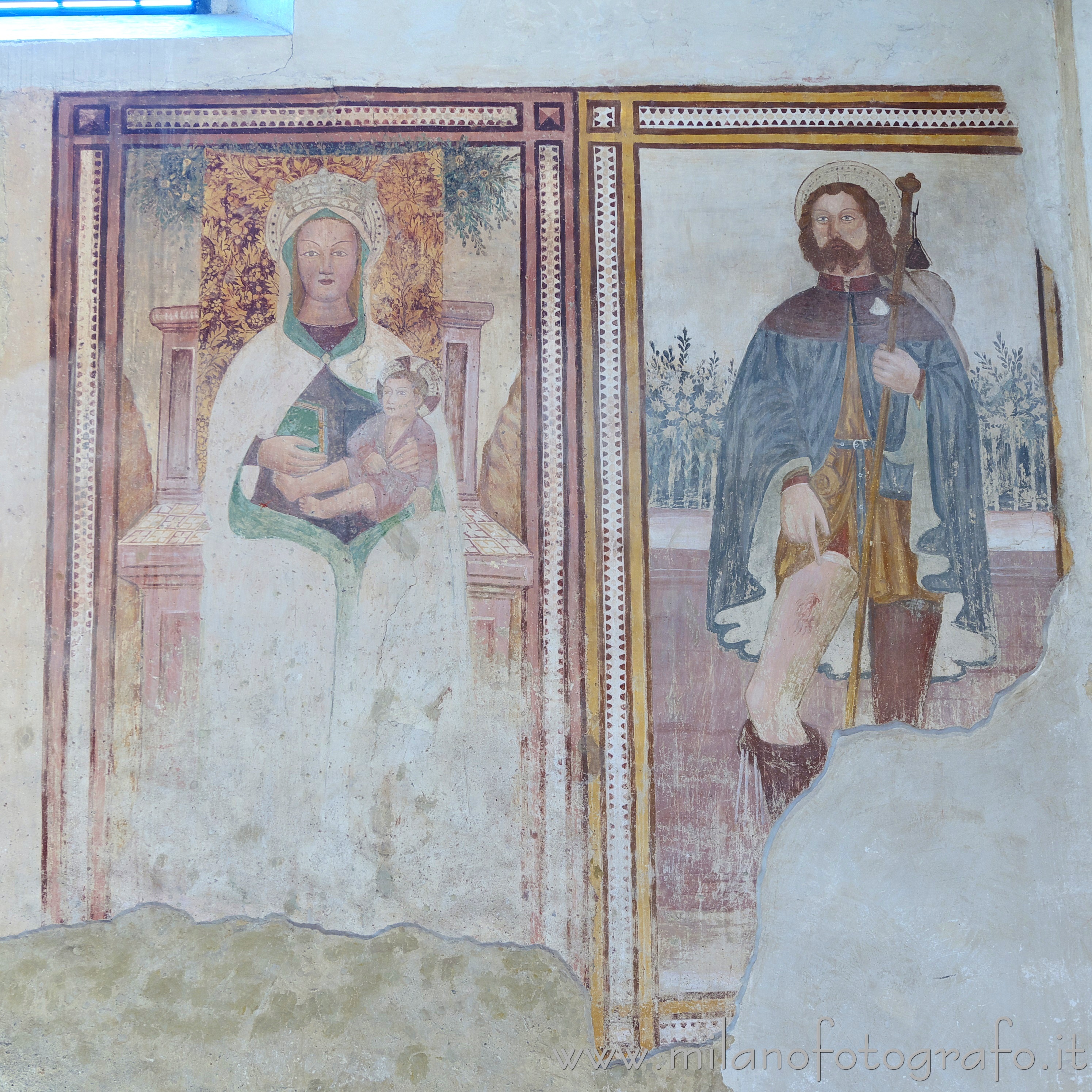 Cogliate (Milan, Italy): Madonna with Child and St. Rocco in the Church of St. Damian - Cogliate (Milan, Italy)