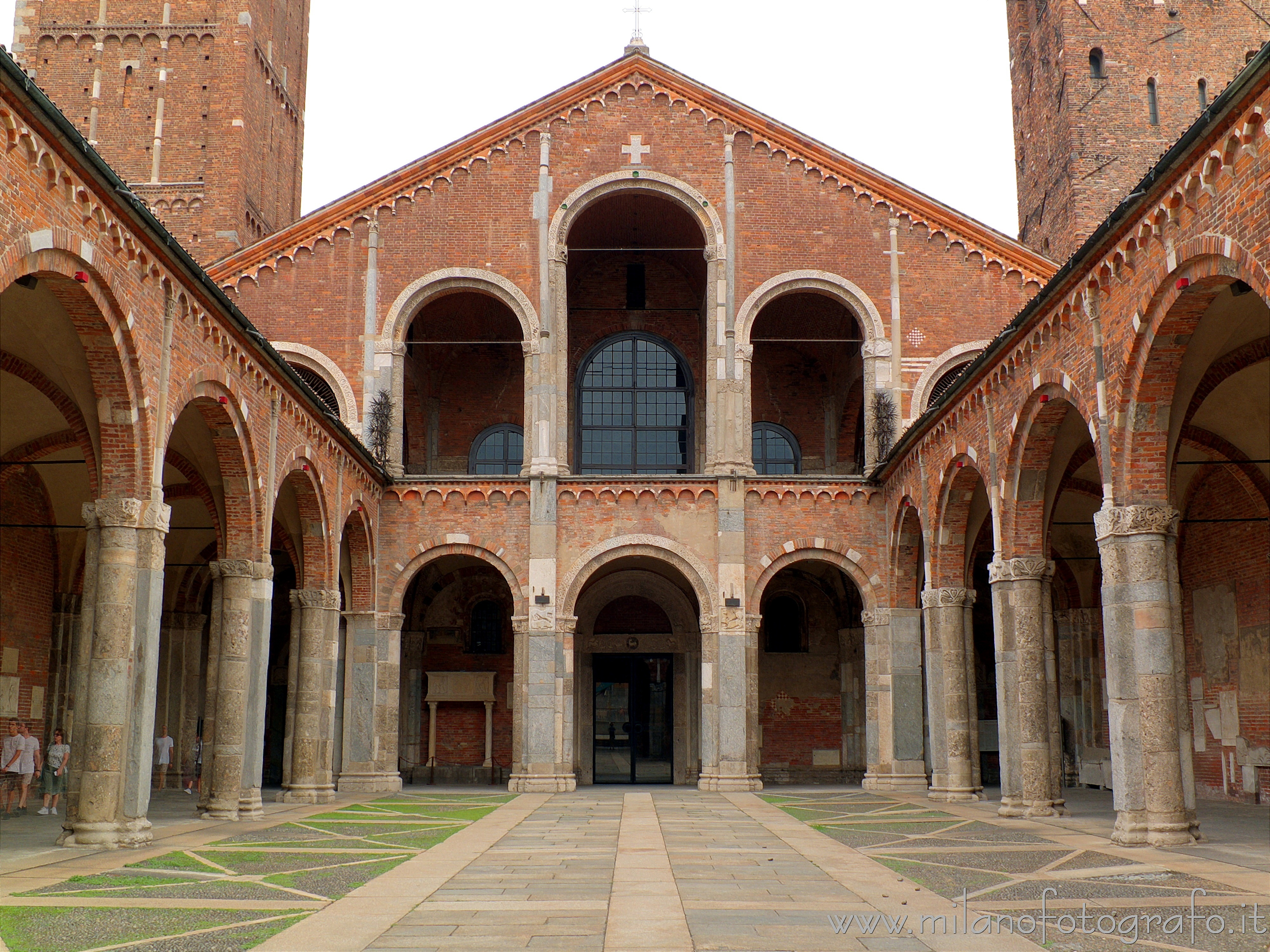 Milan (Italy): Facade of the Basilica of Sant'Ambrogio - Milan (Italy)