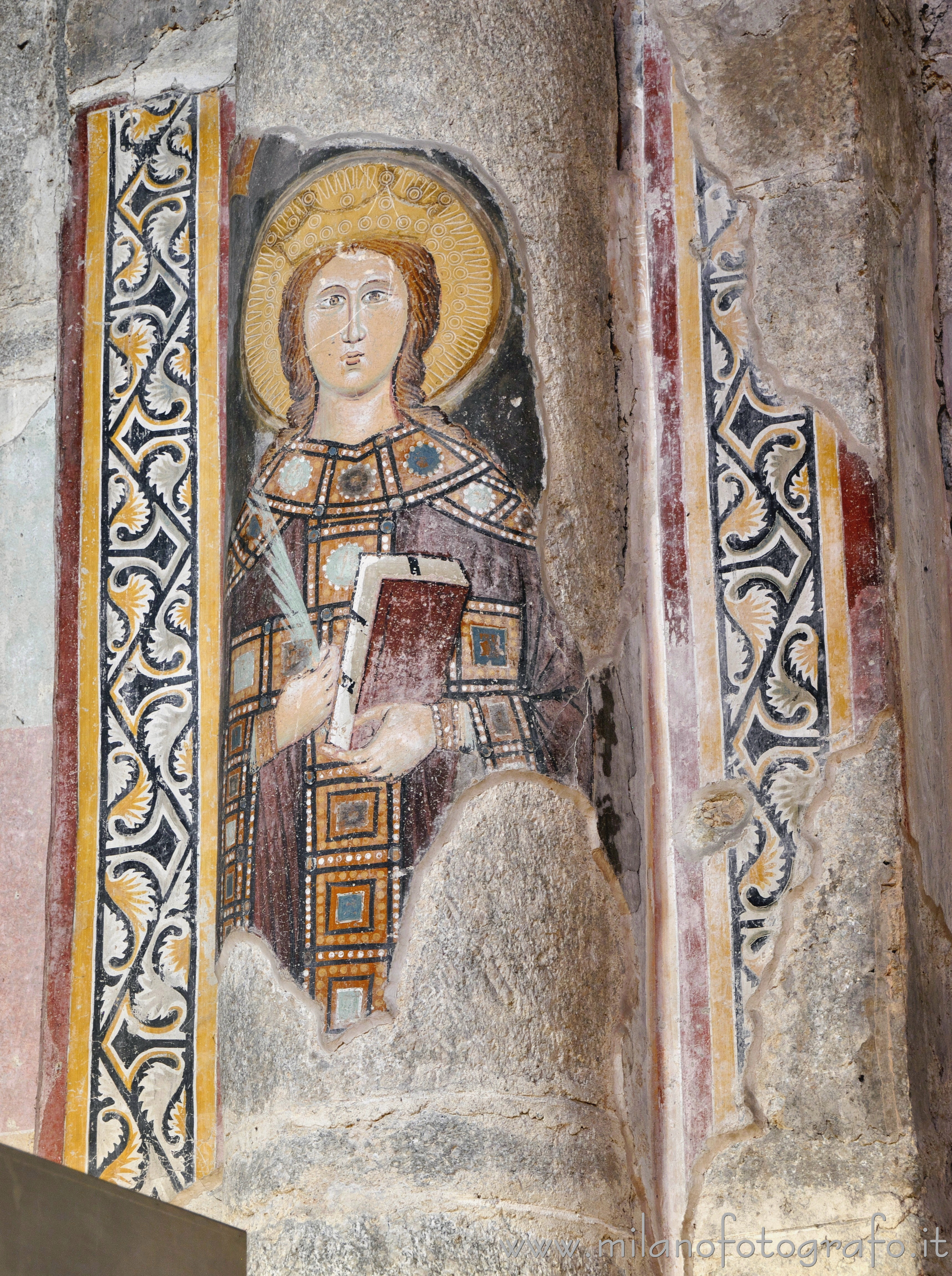 Milan (Italy): Fresco of a saint martyr in the Basilica of Sant'Eustorgio - Milan (Italy)