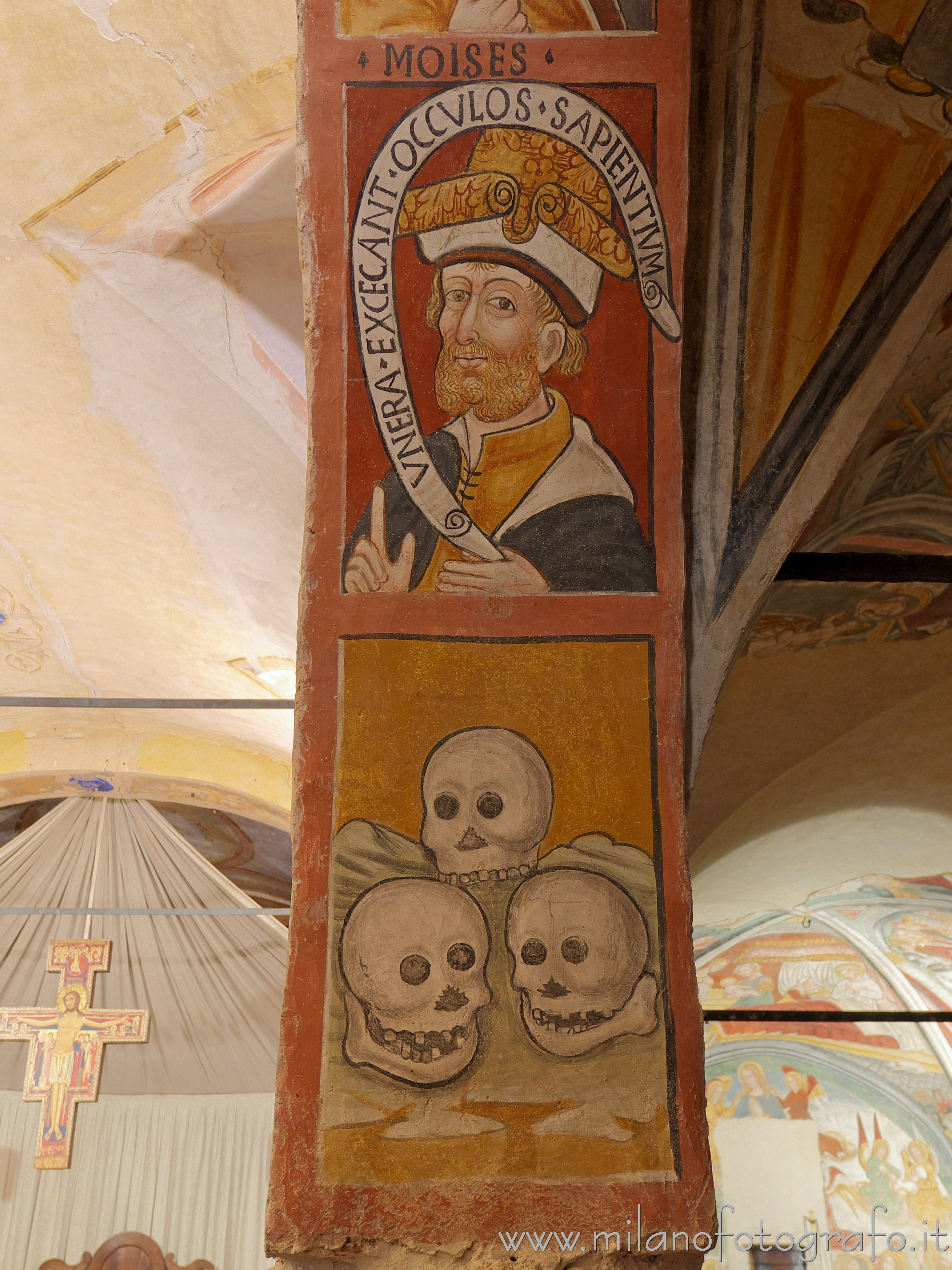 Cossato (Biella, Italy): Frescoes on a column of the Church of San Pietro - Cossato (Biella, Italy)