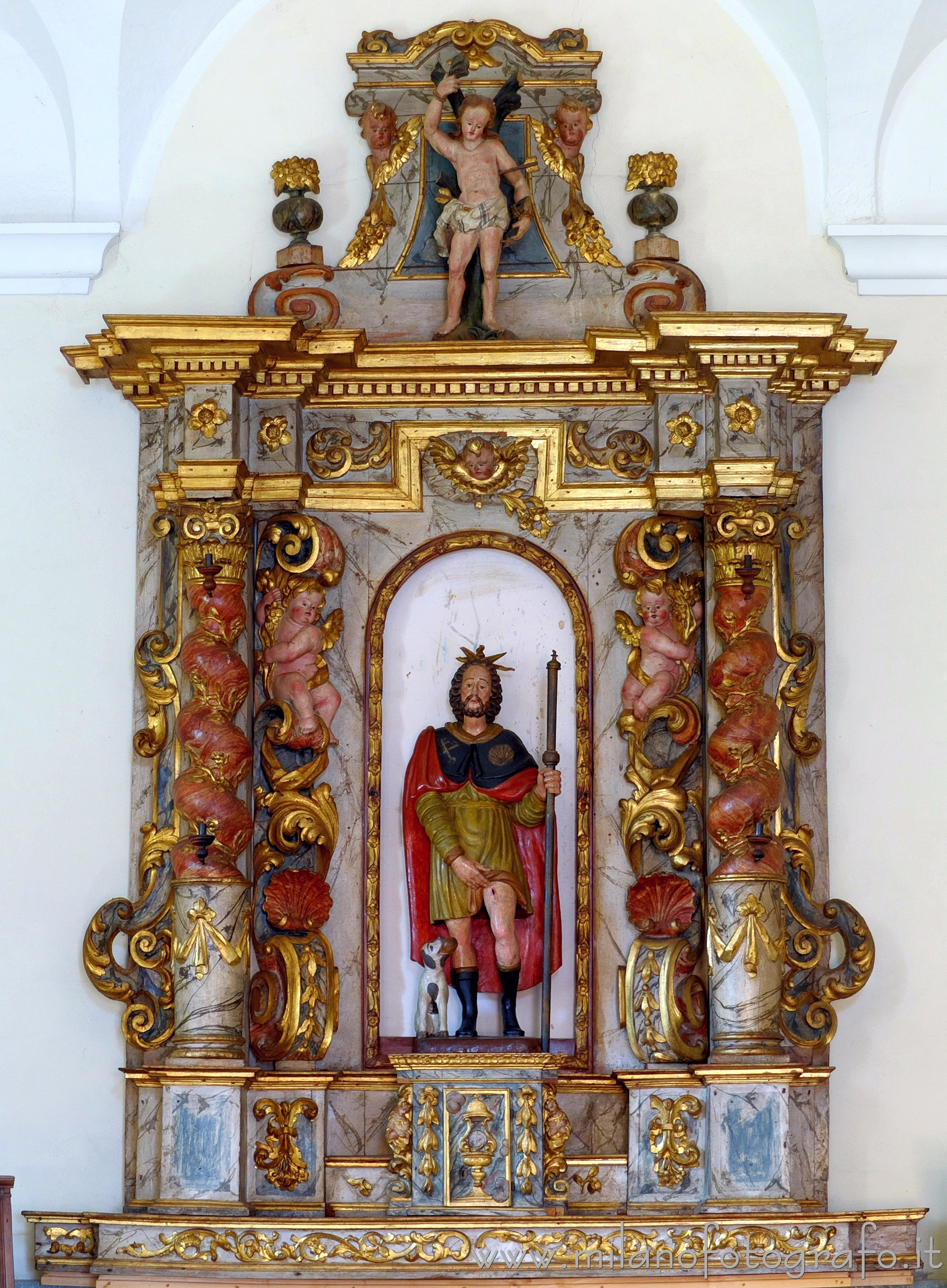 Netro (Biella, Italy): Retable of the altar of the Oratory of San Rocco - Netro (Biella, Italy)