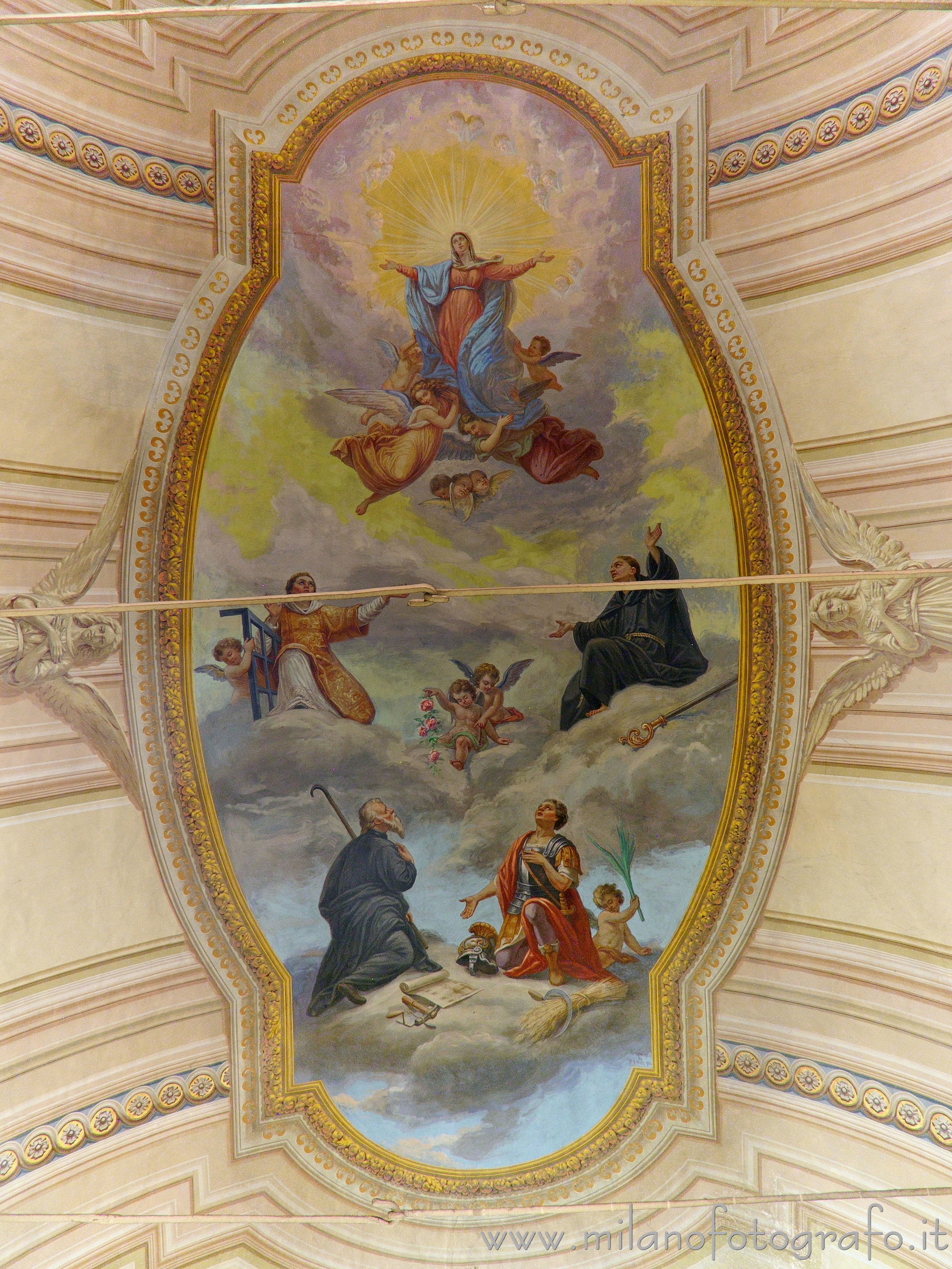 Ponderano (Biella): Soffitto della navata della Chiesa di San Lorenzo Martire - Ponderano (Biella)