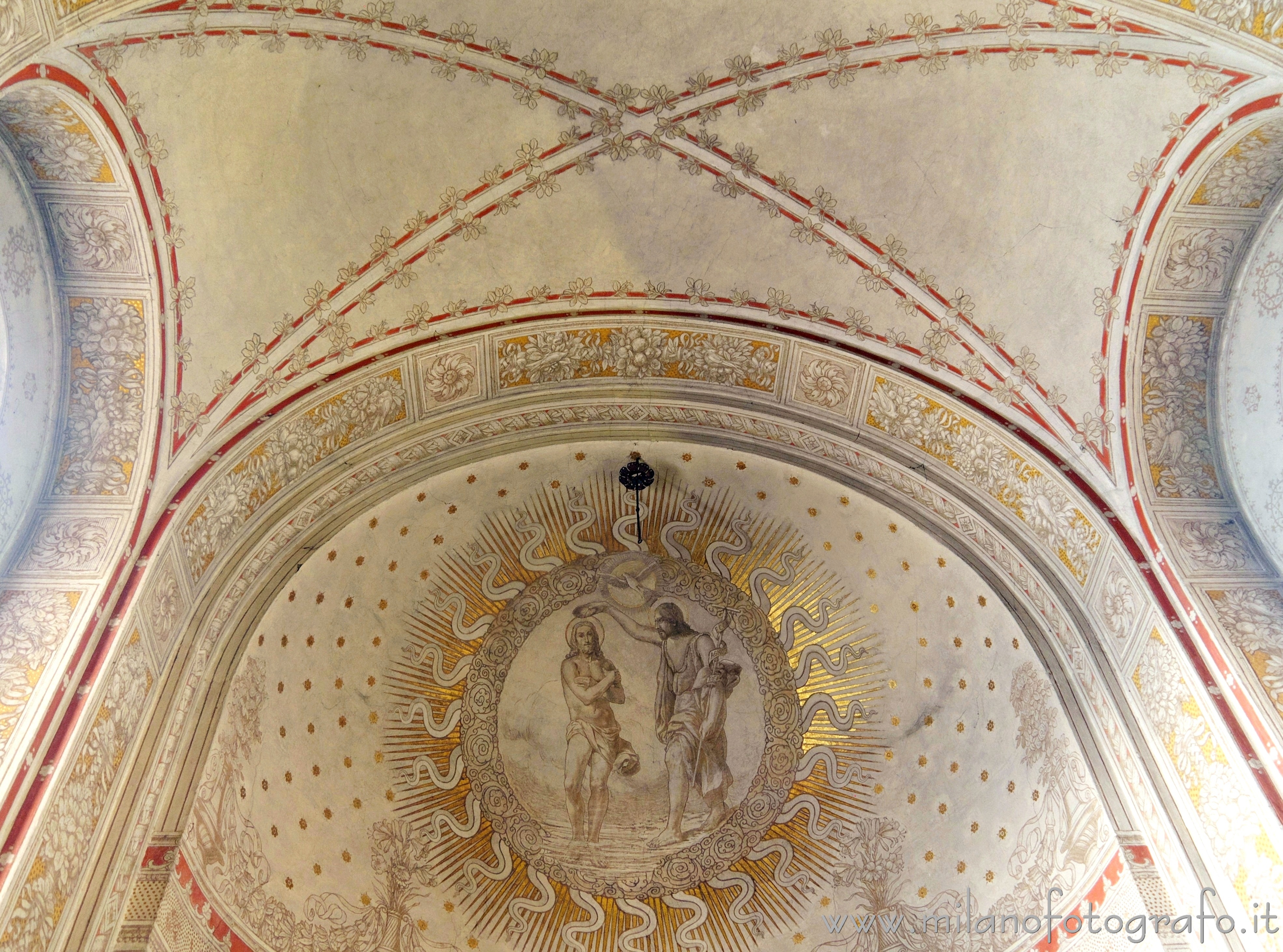 Trezzo sull'Adda (Milan, Italy): Decorations inside the baptistery of the Church of Saints Gervasius e Protasius - Trezzo sull'Adda (Milan, Italy)