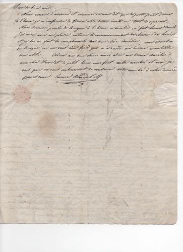 Blatt 3 des ersten von 25 Briefen, die Luisa D'Azeglio w&#228;hrend ihrer Reise nach Baden schrieb.
