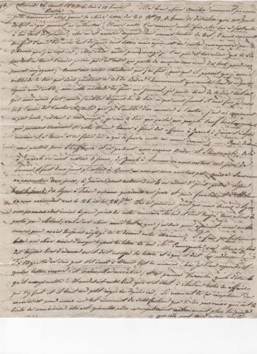 Blatt 1 des sechszehnten von 25 Briefen, die Luisa D'Azeglio w&#228;hrend ihrer Reise nach Baden schrieb.
